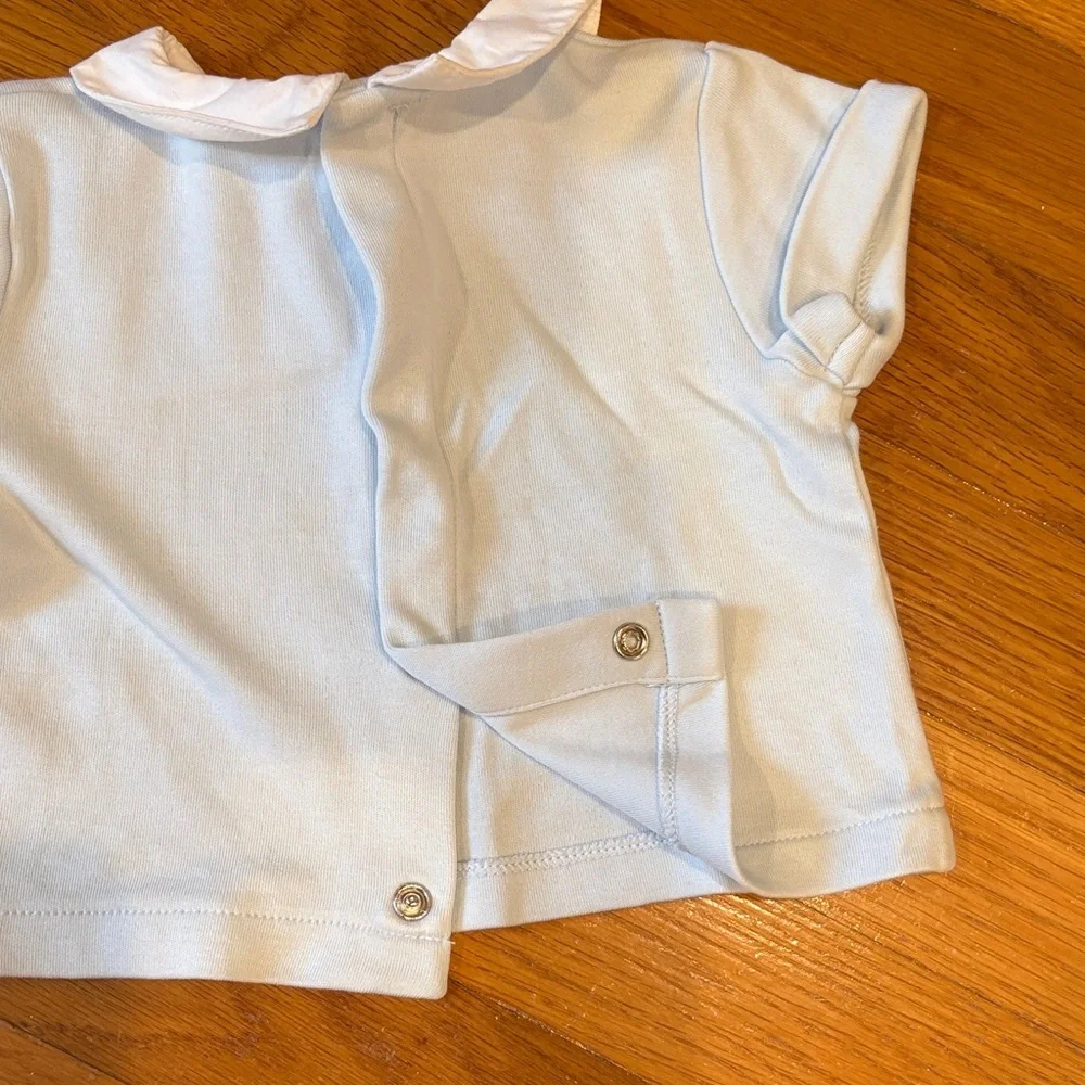 Jacadi Light Blue boy shirt and short Set